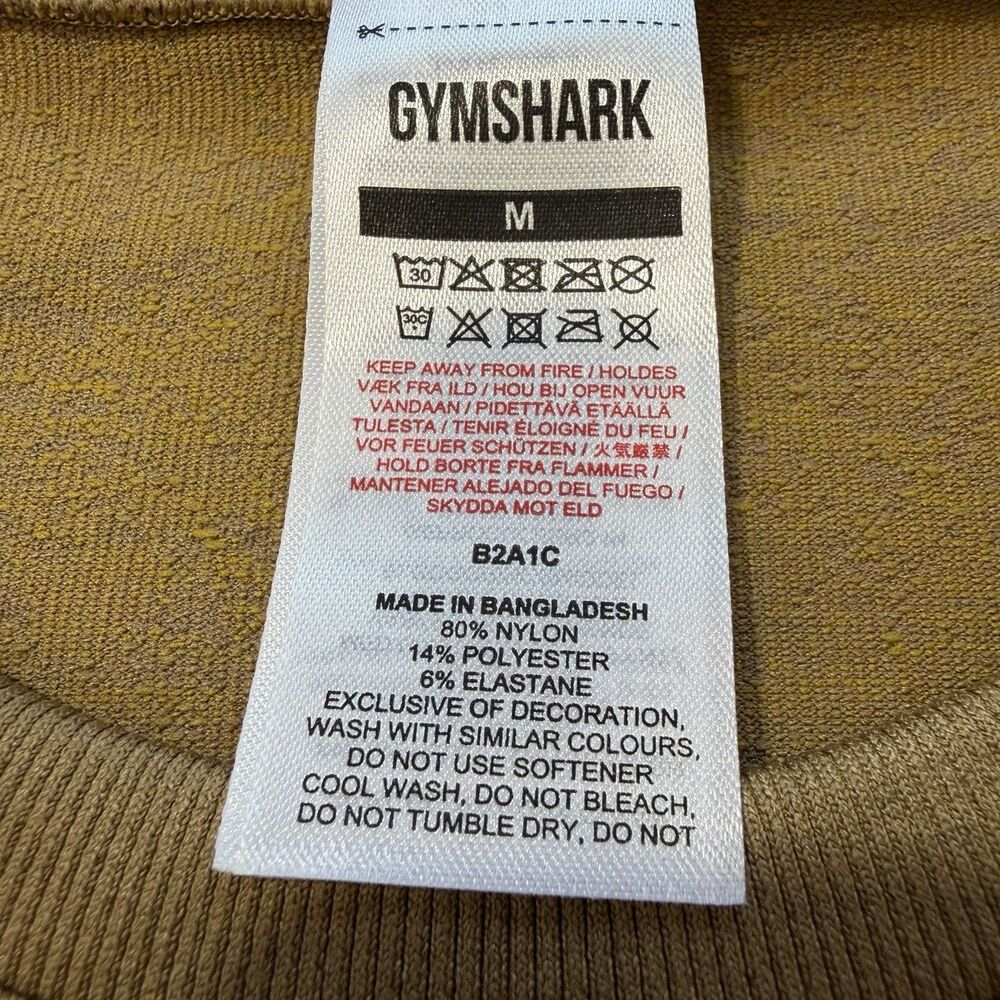 Gymshark Adapt Fleck Seamless Long Sleeve Crop Top MEDIUM Mineral Light Brown - Picture 8 of 10